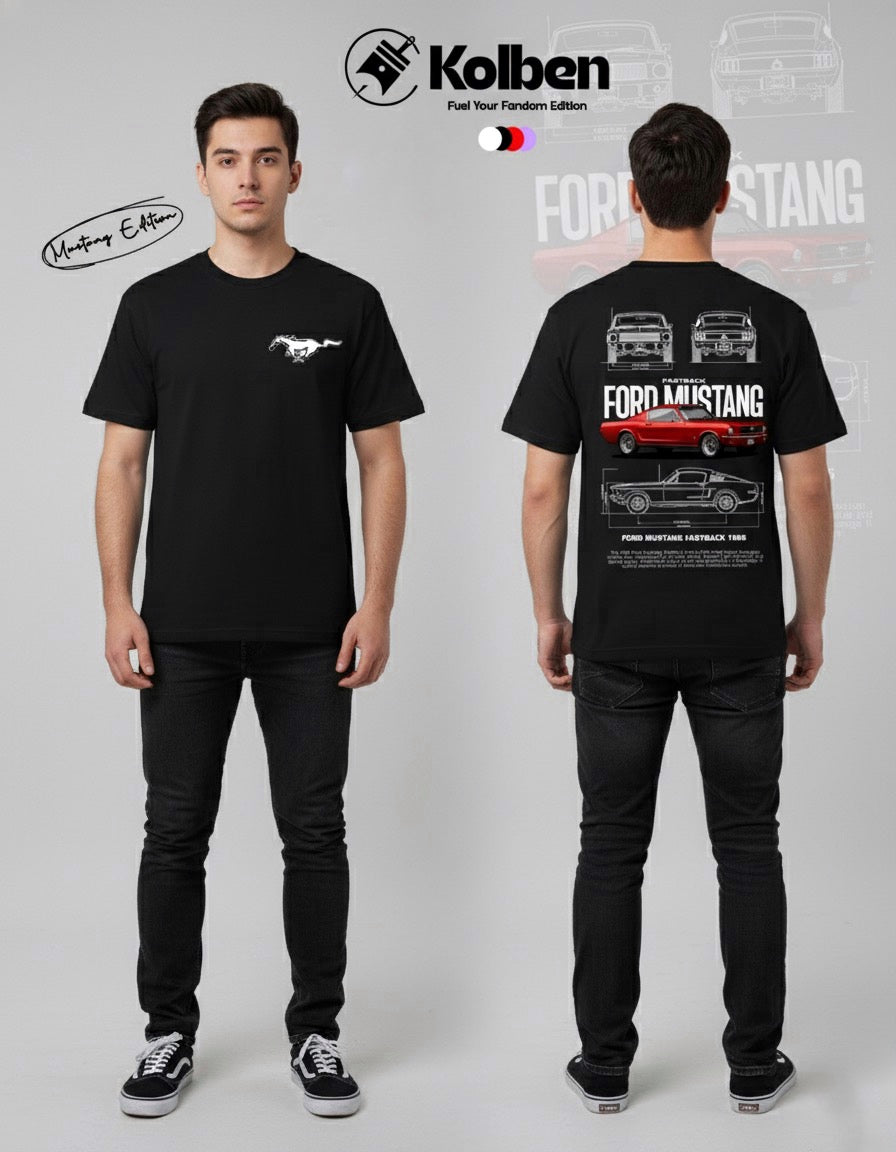 Old School Muscle: Premium 250gsm French Terry Oversized Mustang Tee